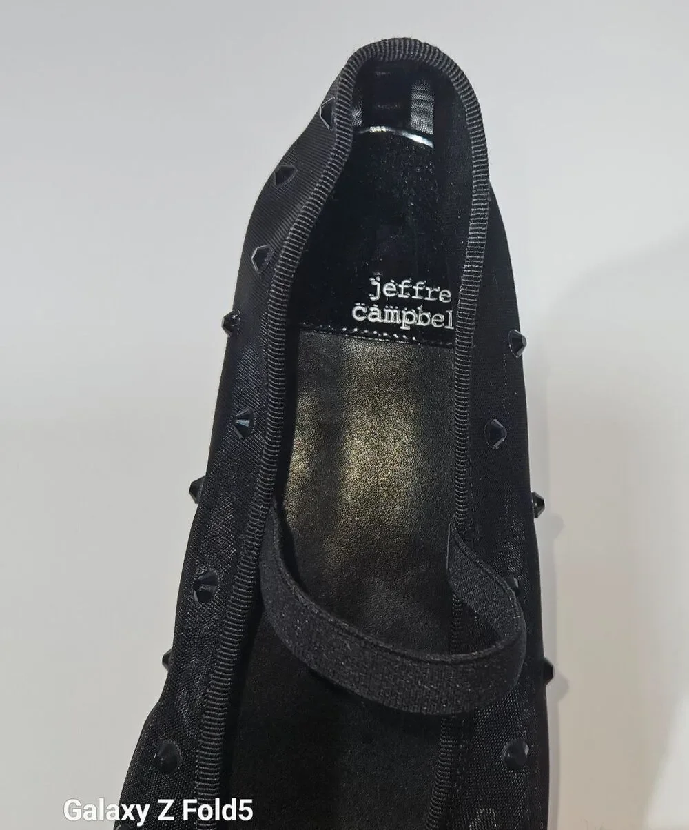 Jeffrey Campbell Perky Studded Mesh Mary Jane Ballet Flats Black Size 7.5